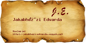 Jakabházi Edvarda névjegykártya